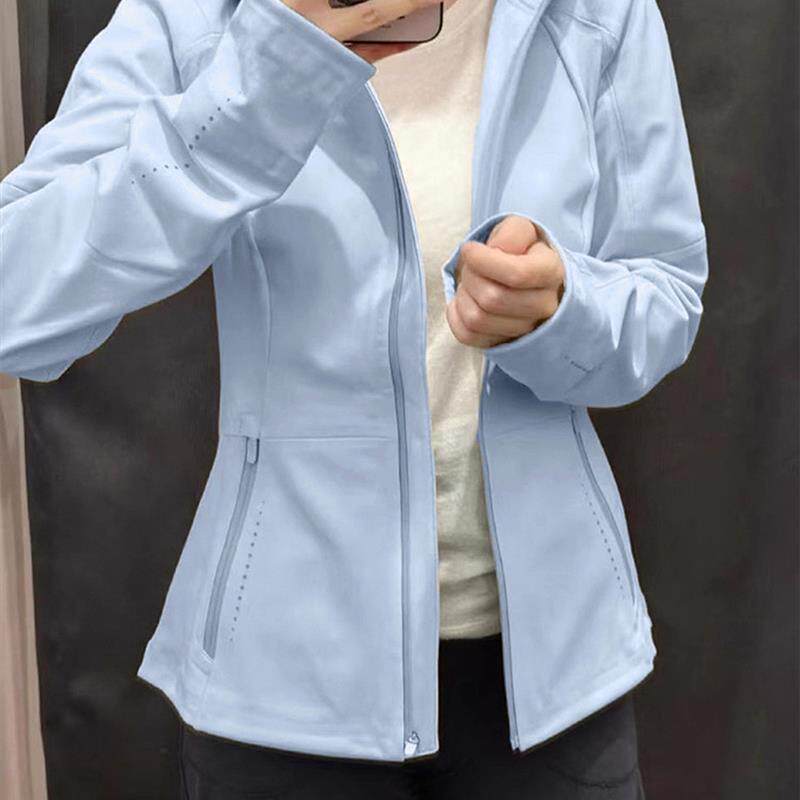 蓝色修身软壳冲锋衣一体绒女巨好看初冬加绒厚外套秋冬季2025新款