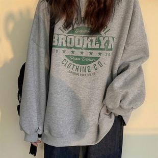 卫衣女秋季薄款无帽外套ins百搭原宿风2025新款宽松学生宽松上衣