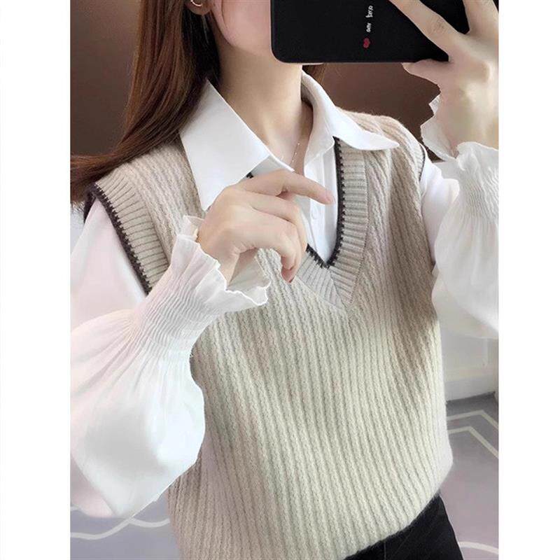 2025马夹背心秋冬季外穿女士毛衣马甲针织内搭叠穿外搭马甲