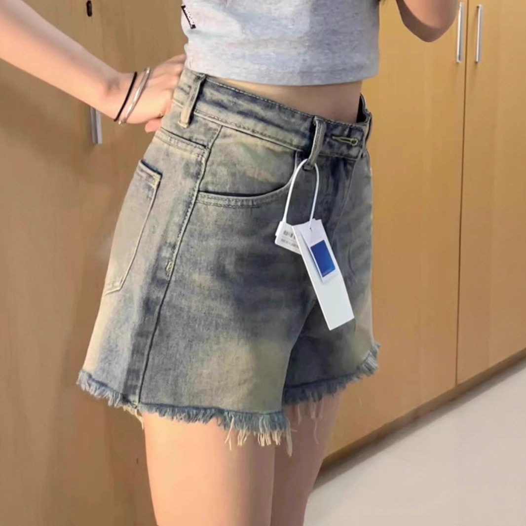 牛仔短裤女夏薄款大码胖mm宽松遮胯显瘦a字阔腿热裤梨形身材热裤