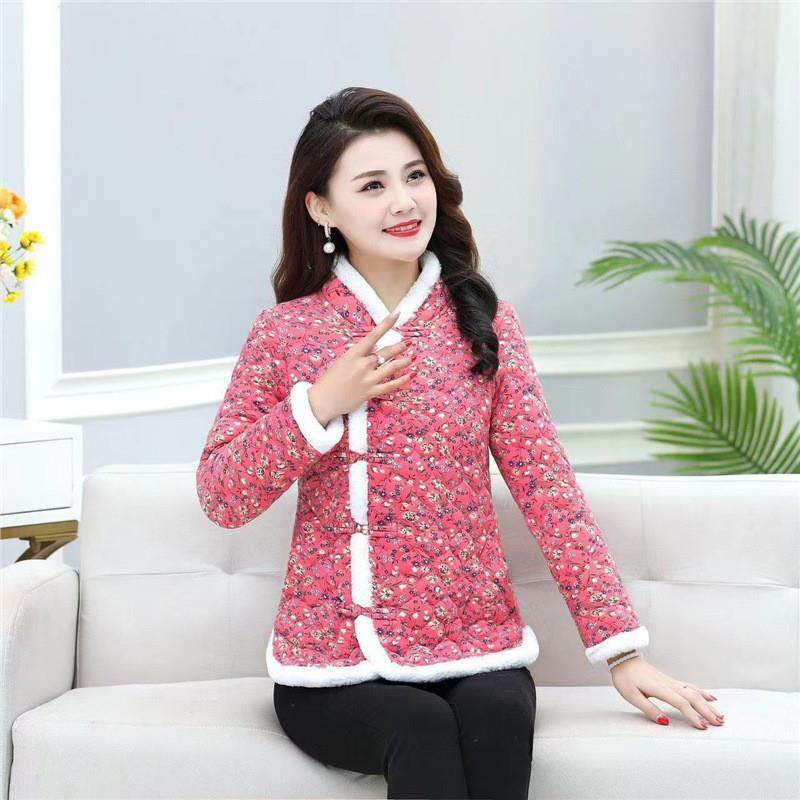新款旗袍棉袄中国风大花袄仿古棉袄国潮女装中国风民族风拜年服