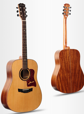 AMOS阿莫斯AT480S传统民谣吉他 红松木单板41寸木吉它