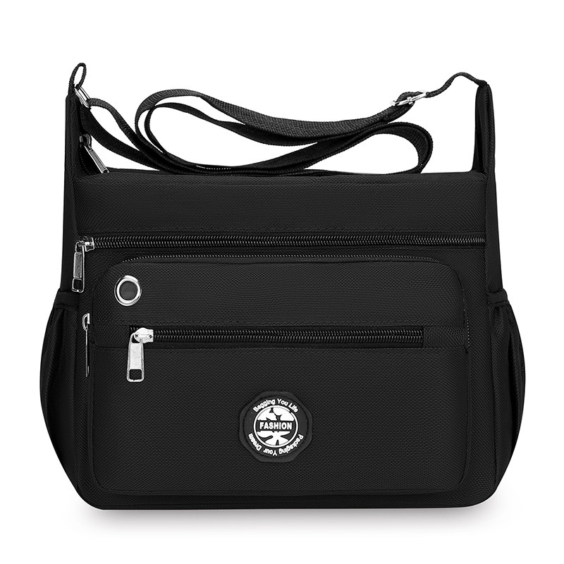 新款单肩包大容量防水耐磨背包商务包休闲男士斜挎包多口袋生意包