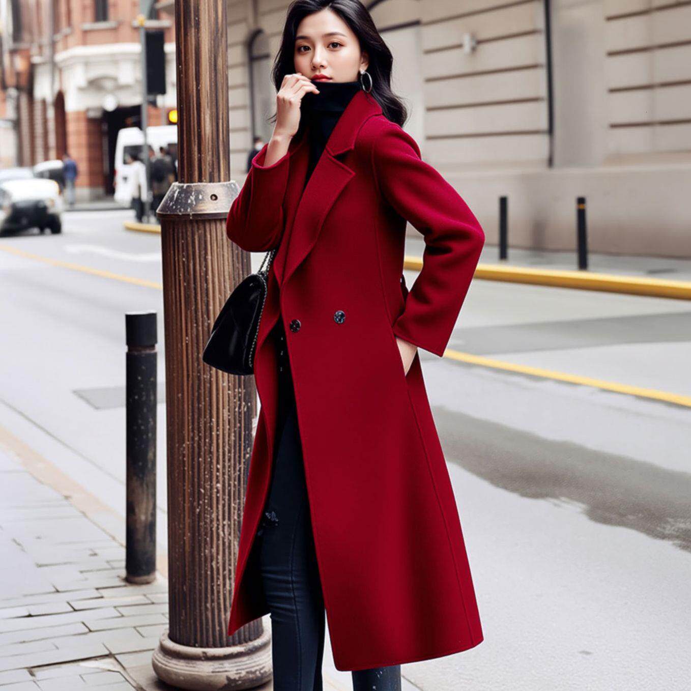 高端新款修身红色加厚双