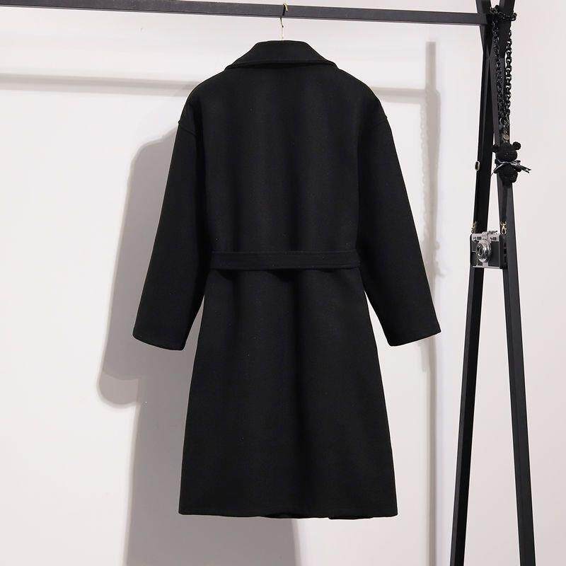 高级感红色特大码女装胖MM冬季毛呢外套宽松加厚女服装中年40多岁