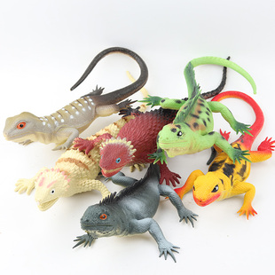 仿真塑胶大蜥蜴模型变色龙软胶发声儿童玩具认知爬行动物套装 礼品