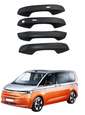 适用于21-23款大众迈特威 T7拉手碳钎纹车门把手亮黑Multivan装饰