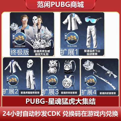 PUBG绝地求生星魂联名皮肤套装虎虎生威超级大礼包吃鸡CDK激活码