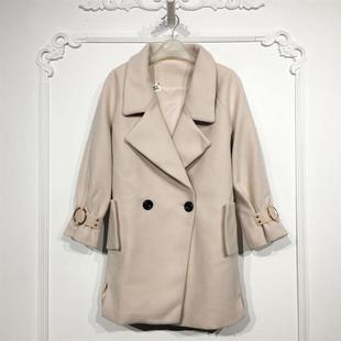 毛呢外套品牌女装 乔系列 长款 时尚 折扣颦薪 8030S065
