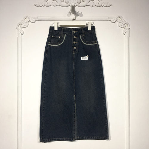 容悦 8352S099 时尚牛仔半身裙品牌女装折扣颦薪
