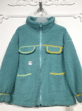 潮系列 D94584 时尚羊羔毛外套品牌女装折扣颦薪