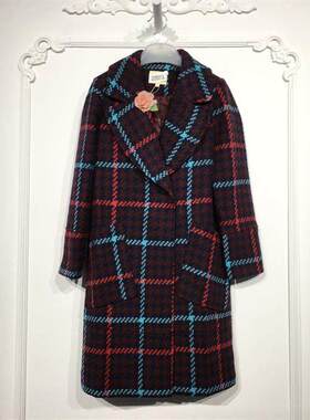 芭L系列 8025S138 时尚长款毛呢外套品牌女装折扣颦薪