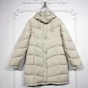 羽绒服品牌女装 潮系列 长款 时尚 折扣颦薪 8152S043