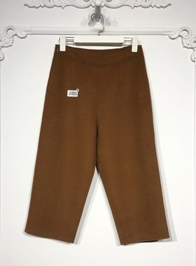 西树系列 8278S004 时尚羊毛双面呢毛呢七分裤品牌女装折颦薪