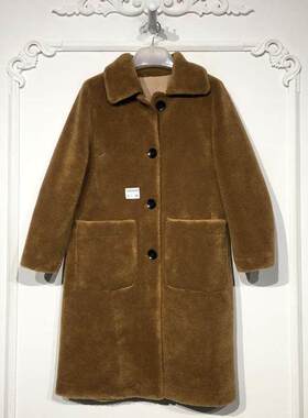 西树系列 D99469 时尚颗粒绒毛呢外套品牌女装折扣颦薪