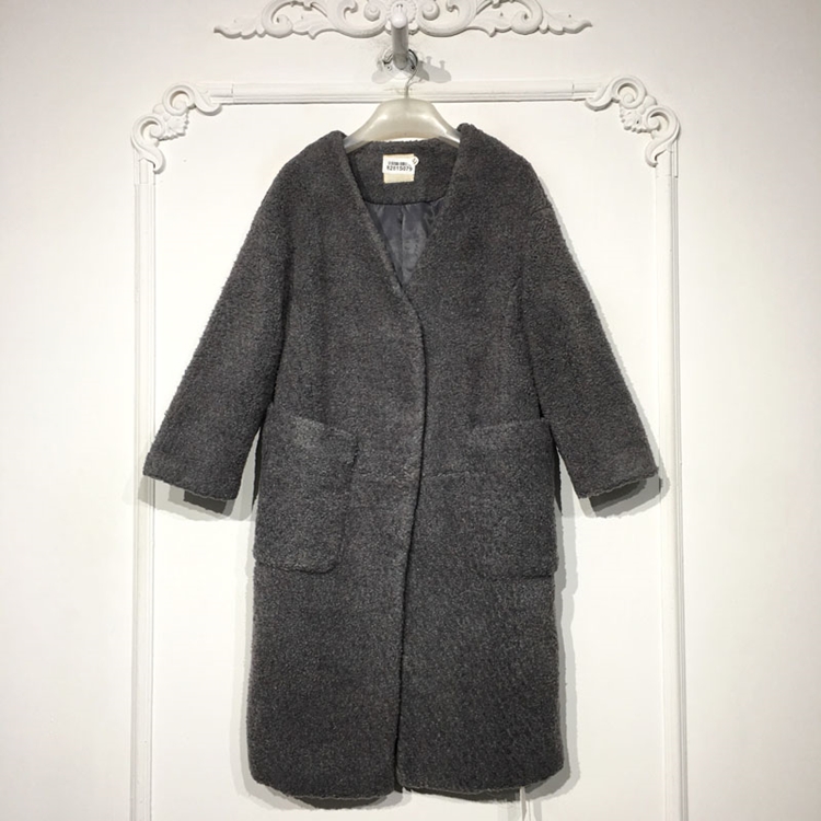 潮系列 8281S079 时尚毛呢外套品牌女装折扣颦薪