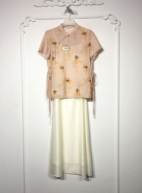 容系列 YB000374 时尚国风新中式套装两件套品牌女装折扣颦薪