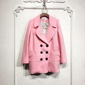 毛呢外套品牌女装 美丽系列 长款 时尚 折扣颦薪 D78797