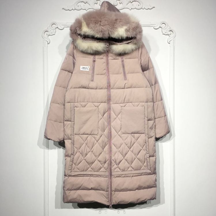 潮系列 8282S110 时尚真毛领羽绒服品牌女装折扣颦薪