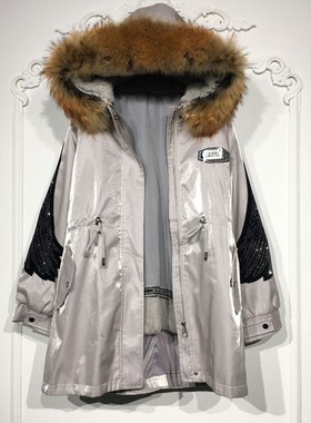 N系列 LM05760 时尚真毛领真毛内胆派克服品牌女装折扣颦薪