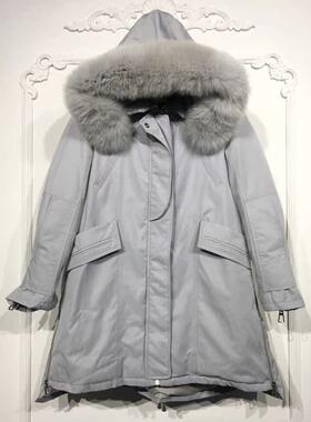 M系列 8152S138 时尚真毛领长款羽绒服品牌女装折扣颦薪