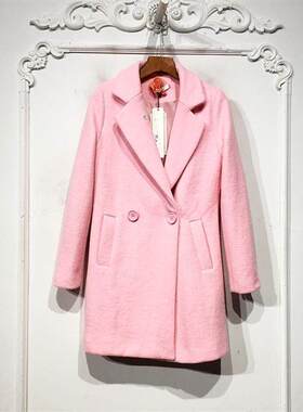 舞系列 D74750 时尚长款毛呢外套品牌女装折扣颦薪