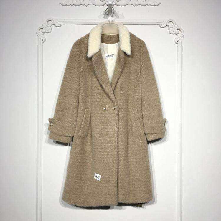 西树系列 8282S213 时尚仿貂绒外套品牌女装折扣-微瑕