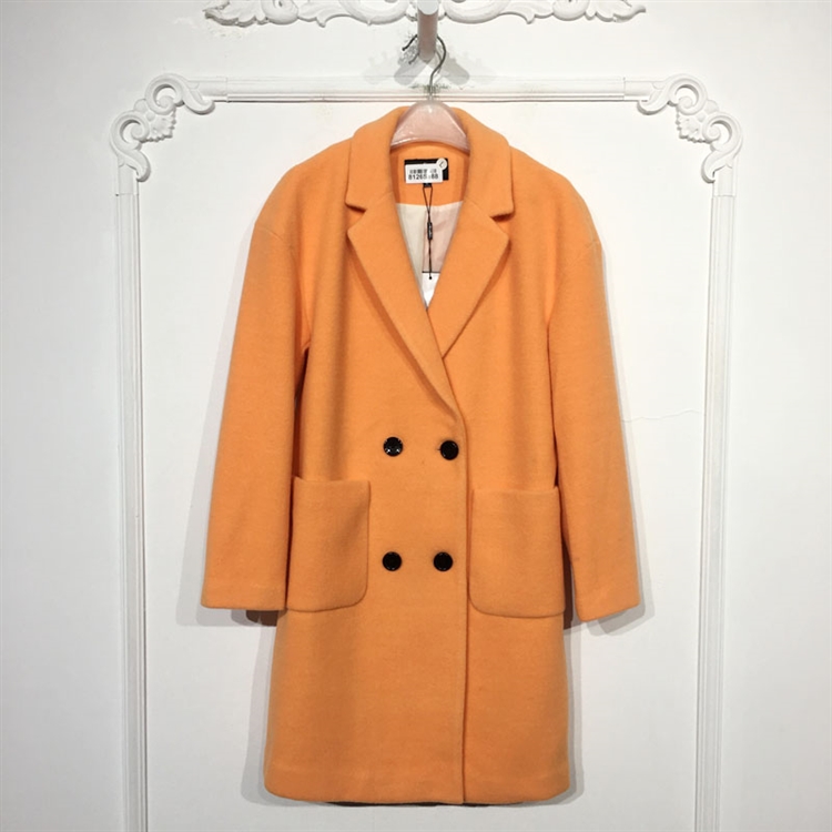 潮系列8126S188 时尚毛呢外套品牌女装折扣颦薪