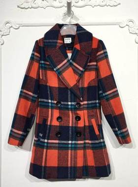 容系列 D96750 时尚毛呢外套品牌女装折扣颦薪