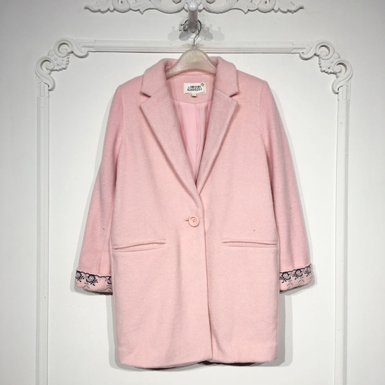 潮系列 8280S291 时尚毛呢外套品牌女装折扣颦薪