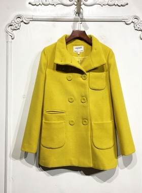 诺L系列 D80521 时尚毛呢外套品牌女装折扣饕薪