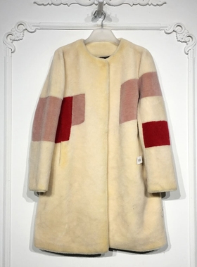 西树系列 8282S233 时尚羊毛羊剪绒外套品牌女装折扣-微瑕颦薪