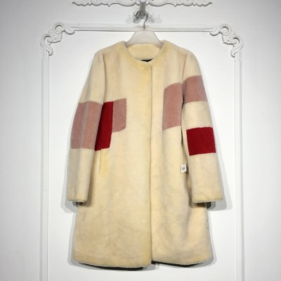 西树系列 8282S233 时尚羊毛羊剪绒外套品牌女装折扣-微瑕颦薪