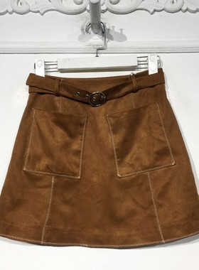 M.L系列 8289S090 时尚毛呢短裙品牌女装折扣颦薪