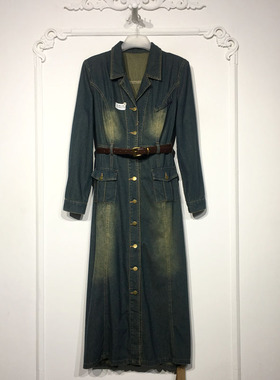 录系列 8334S218 时尚牛仔连衣裙品牌女装折扣颦薪