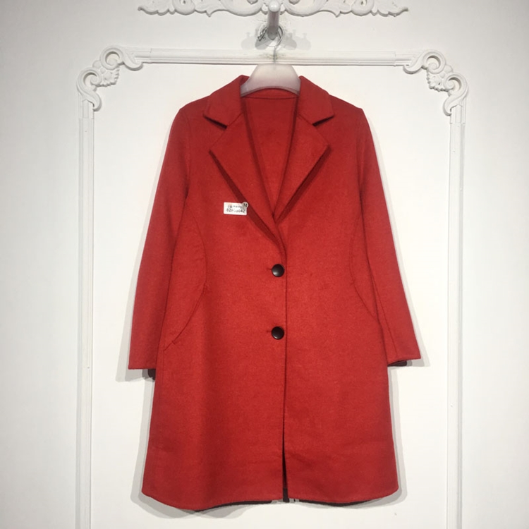 容系列 8286S042 时尚羊毛双面呢毛呢外套品牌女装折扣颦薪