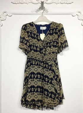 潮系列 8196S081 时尚连衣裙品牌女装折扣颦薪