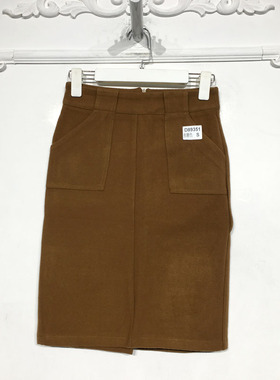 潮系列 D89351 时尚毛呢短裙品牌女装折扣颦薪