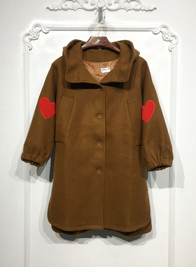 线X系列 D86118 时尚长款毛呢外套品牌女装折扣颦薪