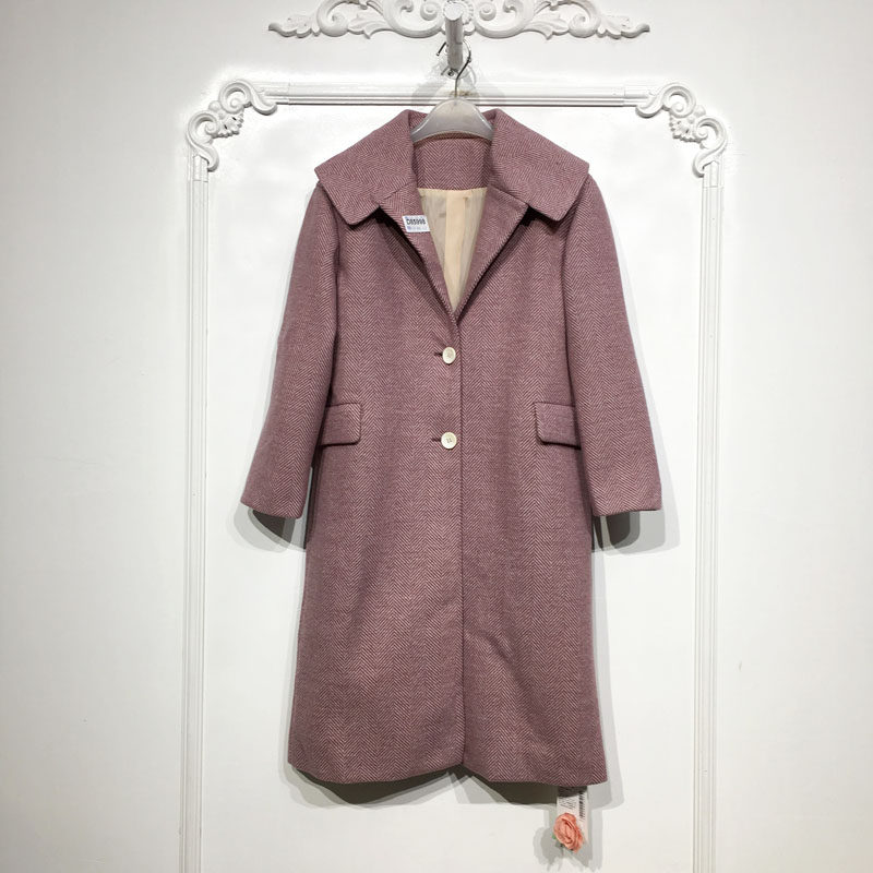 乔系列 D85998 时尚长款毛呢外套品牌女装折扣颦薪,女装/女士精品,毛呢外套,淘宝优惠券,粉丝福利购,淘宝优惠卷