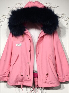 西树系列 8277S169 时尚真毛真毛领派克服品牌女装折扣颦薪