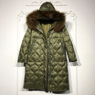 潮系列 8279S114 时尚真毛领羽绒服品牌女装折扣颦薪