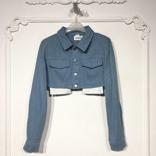 容悦 8334S292 时尚牛仔短款外套品牌女装折扣颦薪