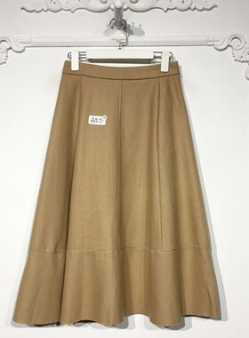 潮系列 8268S207 时尚毛呢半身裙品牌女装折扣颦薪