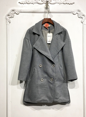 乔系列 D80213 时尚长款毛呢外套品牌女装折扣颦薪