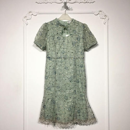 潮系列 PF12427 时尚国风新中式连衣裙品牌女装折扣颦薪