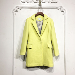 毛呢外套品牌女装 秋系列 长款 时尚 折扣颦薪 D80447