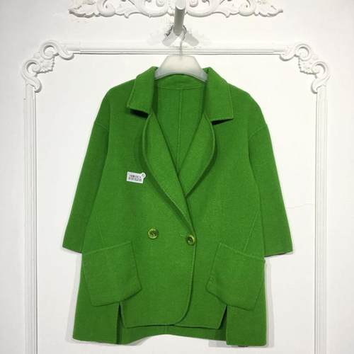 潮系列 8151S235 时尚双面呢毛呢外套品牌女装折扣颦薪