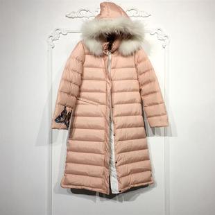 羽绒服品牌女装 欧系列 真毛领长款 时尚 折扣颦薪 8070S039