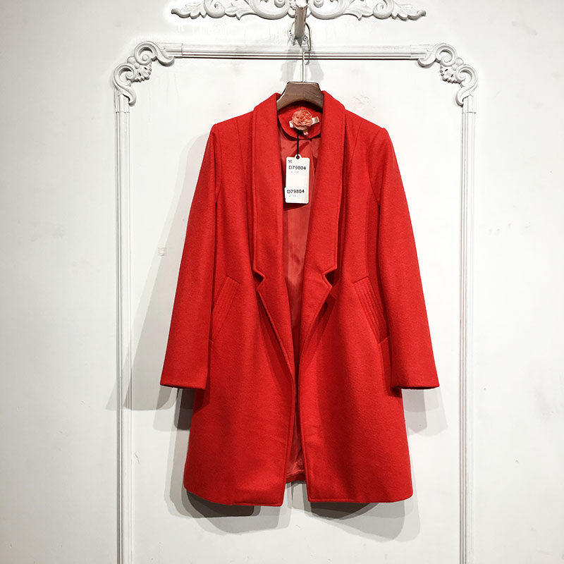 VE系列 D79804 时尚长款毛呢外套品牌女装折扣颦薪,女装/女士精品,毛呢外套,淘宝优惠券,粉丝福利购,淘宝优惠卷
